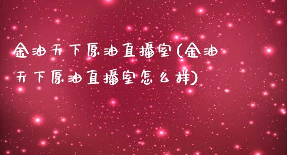 金油天下原油直播室(金油天下原油直播室怎么样)_https://www.hfzcyjhs.com_国际期货直播间_第1张