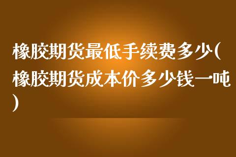 橡胶期货最低手续费多少(橡胶期货成本价多少钱一吨)_https://www.hfzcyjhs.com_国际期货直播间_第1张